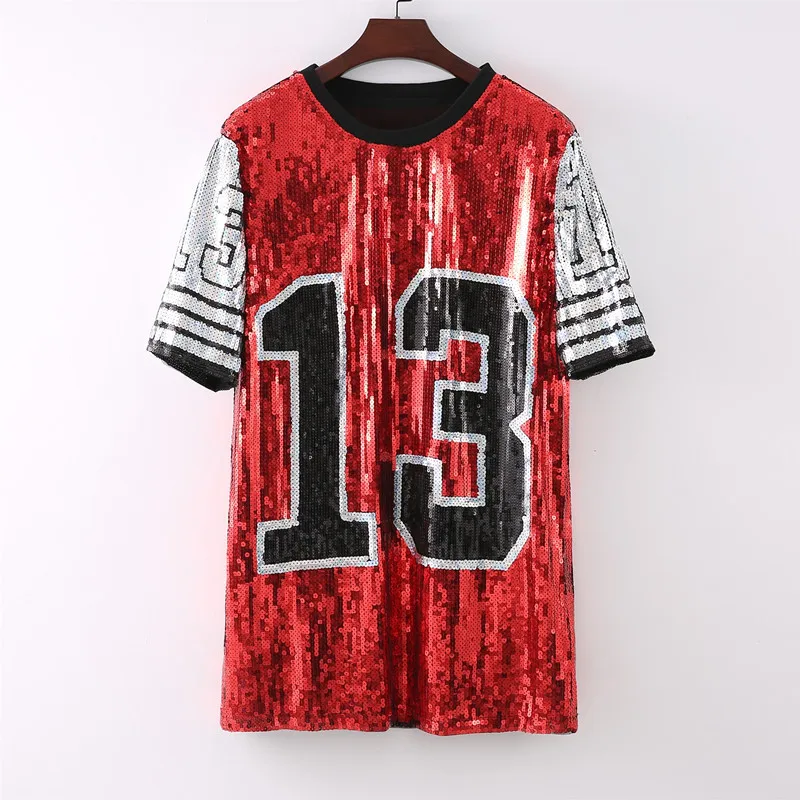 Digital Designer Striped Patchwork Short Sleeve Hip Hop T-Shirt Female Summer New Sequin Loose Streetwear Night Club Women's Top
Digital Designer Striped Patchwork Short Sleeve Hip Hop T-Shirt Female Summer New Sequin Loose Streetwear Night Club Women's Top