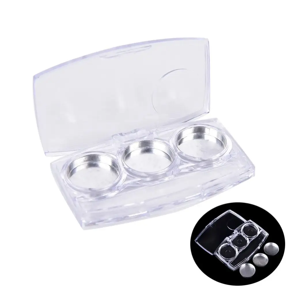 Reusable Empty 3-hole Eyeshadow Dispenser Portable Round Empty Palette Multifunctional Waterproof DIY Eyeshadow Box Women
Reusable Empty 3-hole Eyeshadow Dispenser Portable Round Empty Palette Multifunctional Waterproof DIY Eyeshadow Box Women