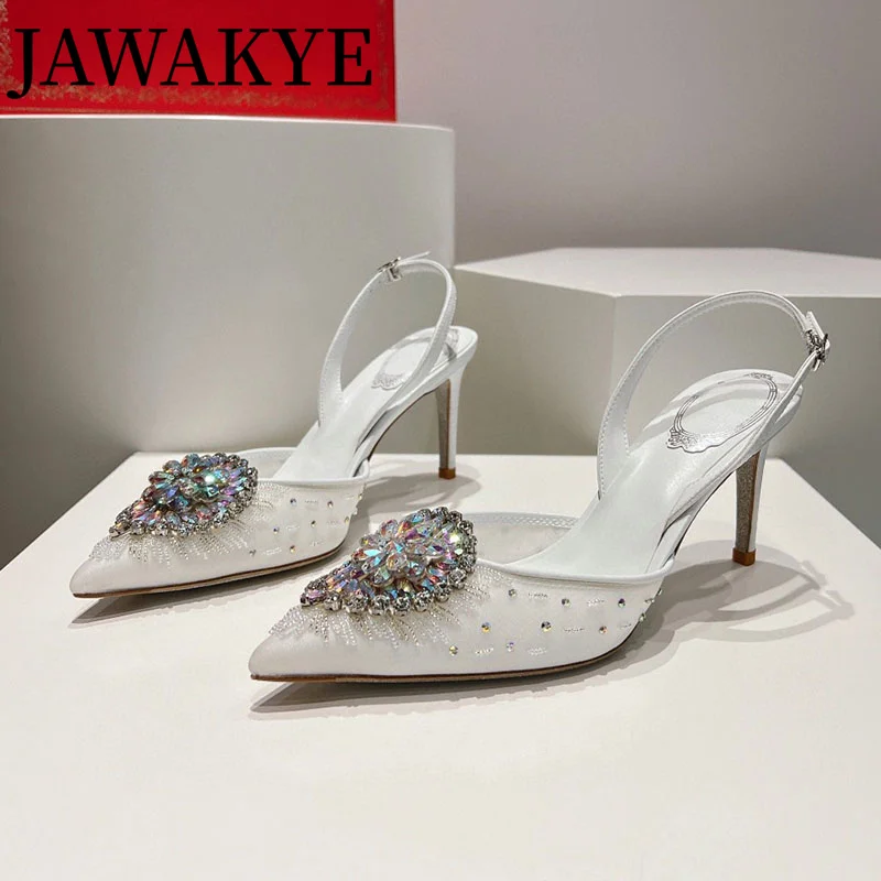 2024 Summer Luxury Lace Crystal Sandals Woman Designer Brand Wedding High Heels Female Bridal Shoes Ladies Banquet Pumps mujer
2024 Summer Luxury Lace Crystal Sandals Woman Designer Brand Wedding High Heels Female Bridal Shoes Ladies Banquet Pumps mujer