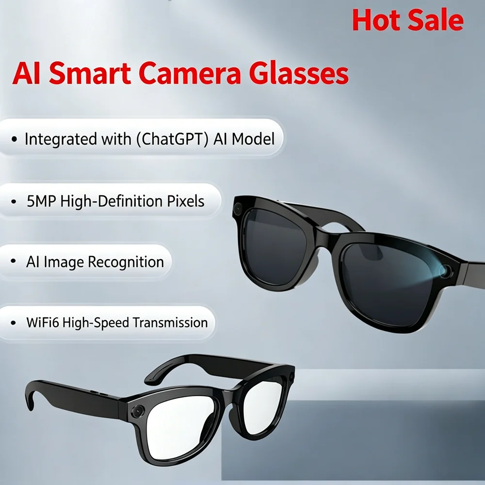 2026 New Smart Glasses ChatGPT Real-Time Translator Camera Object Recognition Headset for Call Music, HD Photo Video
2026 New Smart Glasses ChatGPT Real-Time Translator Camera Object Recognition Headset for Call Music, HD Photo Video