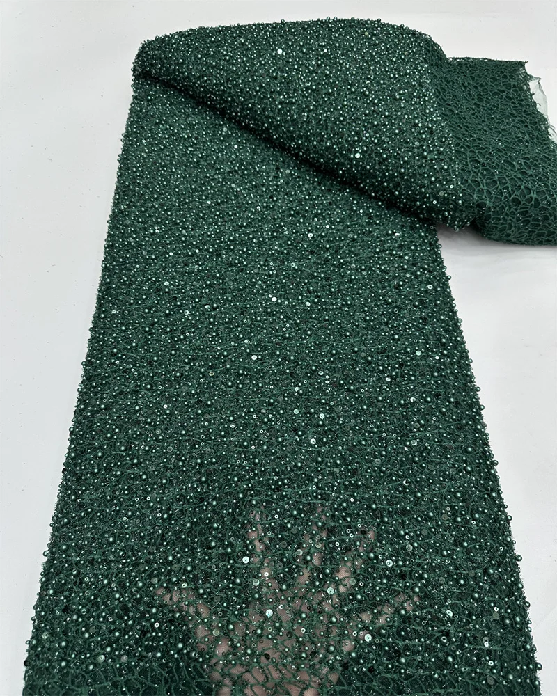 African Mesh Lace Fabric Nigerian Beads Lace Fabric 2025 High Quality French Nigeria Lace Dresses for Women Party Wedding Sewing
African Mesh Lace Fabric Nigerian Beads Lace Fabric 2025 High Quality French Nigeria Lace Dresses for Women Party Wedding Sewing
