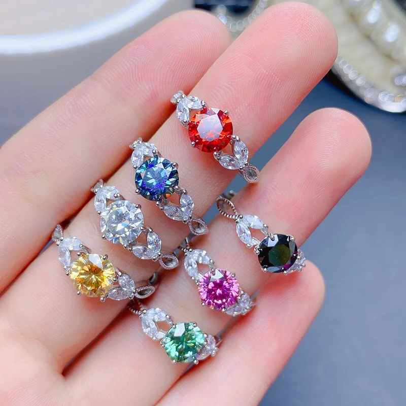 Pink bule yellow moissanite ring, 925 Sterling silver, beautiful color, sparkling, 1 carat D VVS1
Pink bule yellow moissanite ring, 925 Sterling silver, beautiful color, sparkling, 1 carat D VVS1