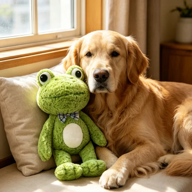 KEEHOME Chew-Resistant Frog Plush Dog Toy Suitable for Breed Sizes & Puppy Teething - Soft Green Stuffed Animal, Chewproof Puppy Comp
KEEHOME Chew-Resistant Frog Plush Dog Toy Suitable for Breed Sizes & Puppy Teething - Soft Green Stuffed Animal, Chewproof Puppy Comp