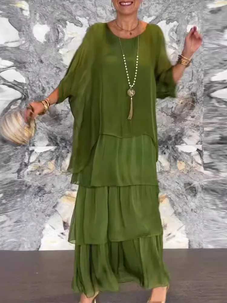 Long Me Dr Pure Color Batwing Sve round Ne Street Sle Women's Summer Dr Loose Waist ort Sve Color
Long Me Dr Pure Color Batwing Sve round Ne Street Sle Women's Summer Dr Loose Waist ort Sve Color