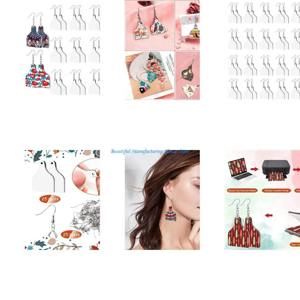 E56A 24Pieces Cow Tag Heat Transfer Earring Sublimation Earring Blank Earring Hook
E56A 24Pieces Cow Tag Heat Transfer Earring Sublimation Earring Blank Earring Hook