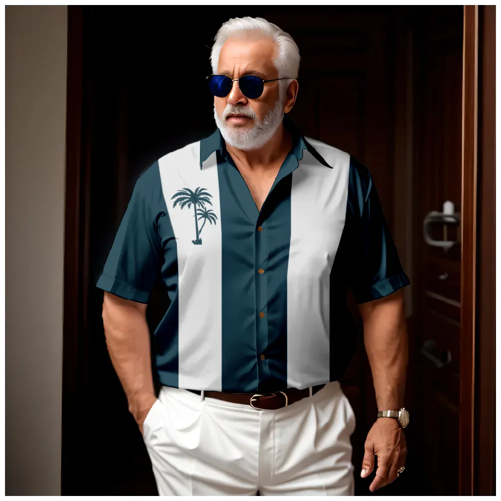 Men Button Up Shirts Printed Hawaiian Stripe Coconut Tree Dress Shirt Breathable Short Sleeve Casual Streetwear Beach Clothing
Men Button Up Shirts Printed Hawaiian Stripe Coconut Tree Dress Shirt Breathable Short Sleeve Casual Streetwear Beach Clothing