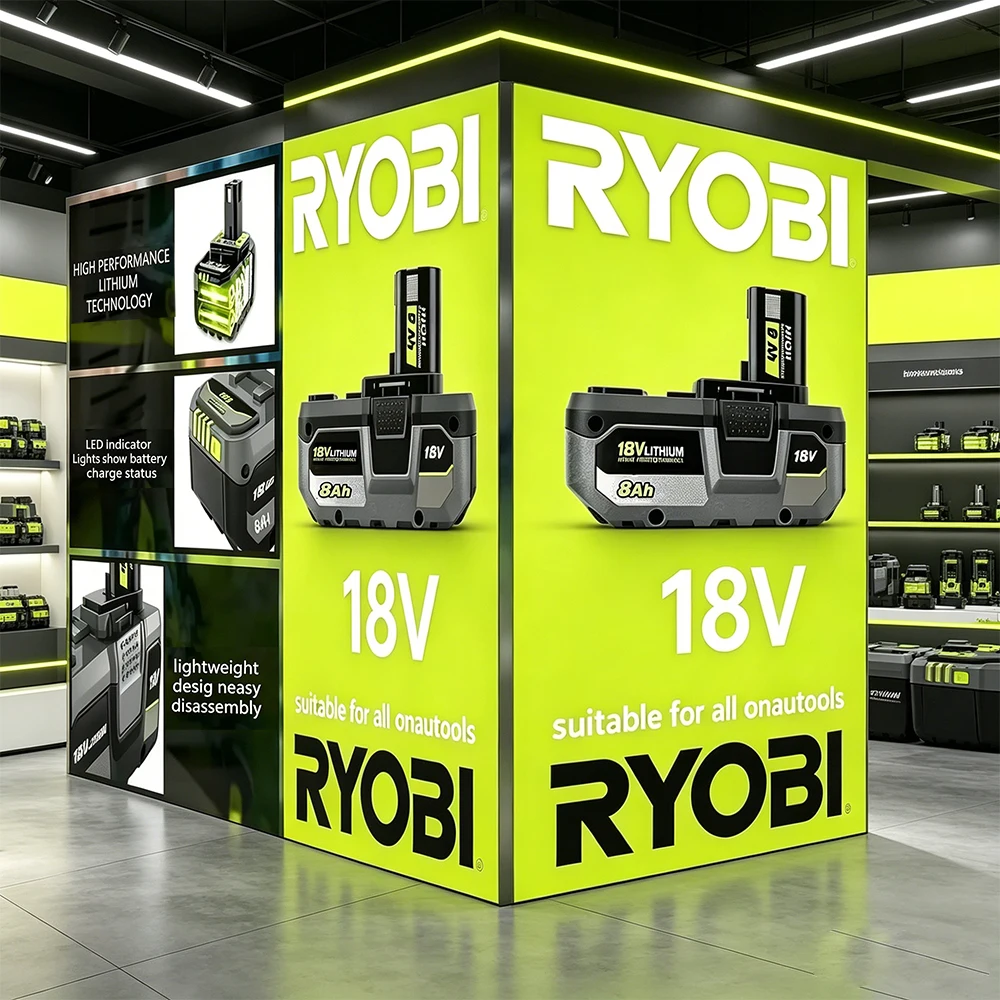 RYOBI 18V 8.0Ah Genuine Rechargeable Battery, High Capacity Stable Performance No Memory Effect Compatible P104 P107 P108 P109
RYOBI 18V 8.0Ah Genuine Rechargeable Battery, High Capacity Stable Performance No Memory Effect Compatible P104 P107 P108 P109