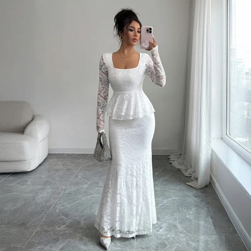 Elegant Lace Long Sleeve Bodycon Dress Women's Autumn Winter Independent Brand
Elegant Lace Long Sleeve Bodycon Dress Women's Autumn Winter Independent Brand