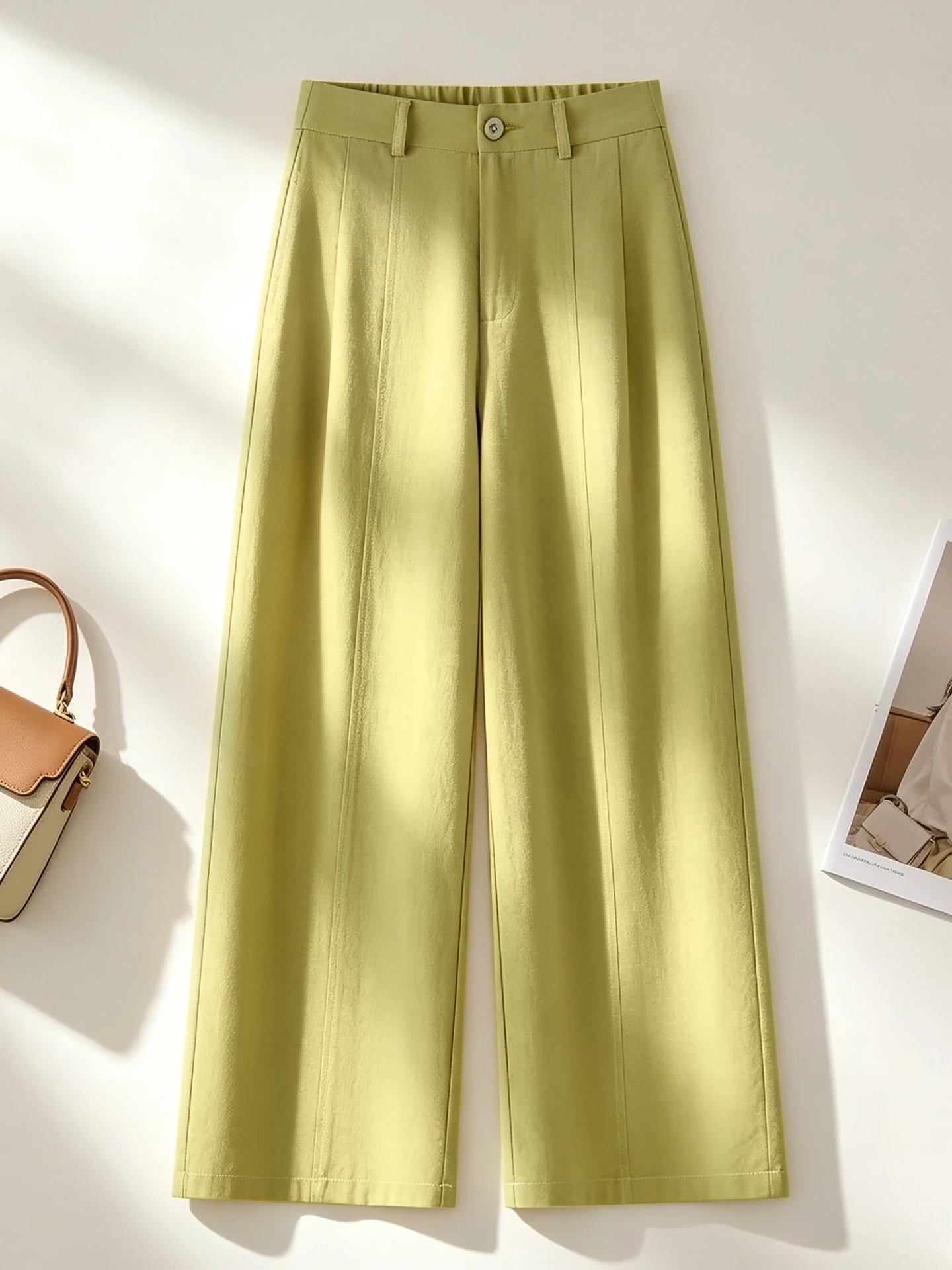 Slim Wide Leg Pants Women's Summer Thin High Waist Loose Drape Casual Straight Cut Loose Fit Trousers Fashionable New Arrival
Slim Wide Leg Pants Women's Summer Thin High Waist Loose Drape Casual Straight Cut Loose Fit Trousers Fashionable New Arrival