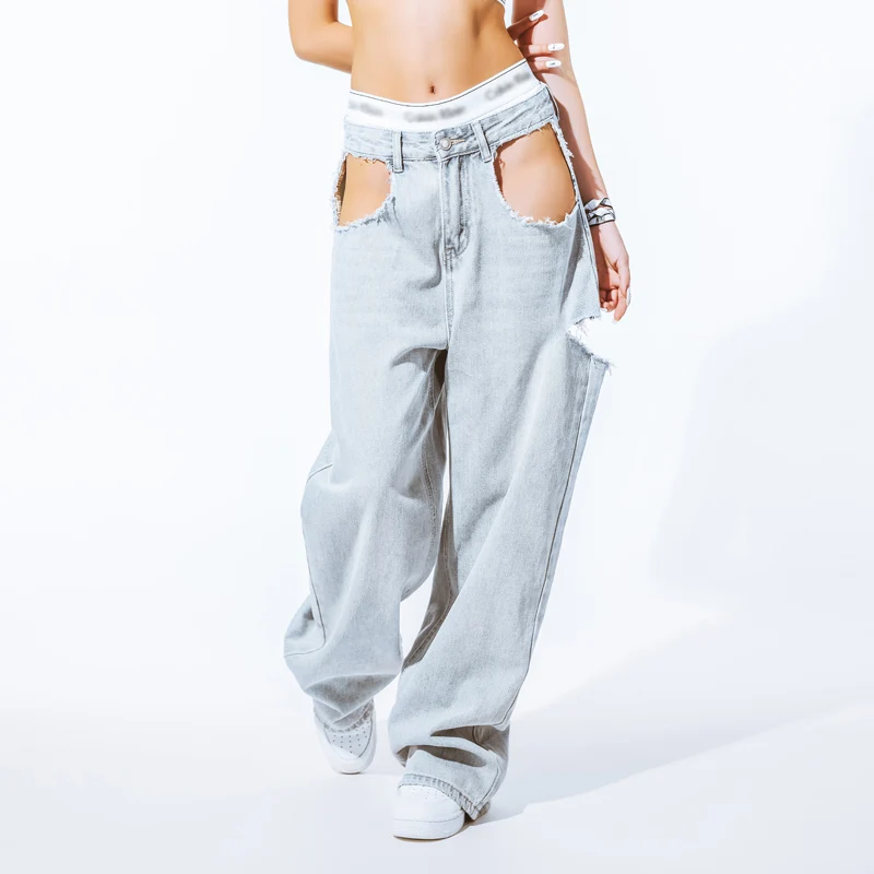 Hollow Out Pants Kpop Jazz Dance Outfit Hip Hop Dancing Clothes Streetwear Blue Jeans Street Dance Performance Costume VDB6837
Hollow Out Pants Kpop Jazz Dance Outfit Hip Hop Dancing Clothes Streetwear Blue Jeans Street Dance Performance Costume VDB6837