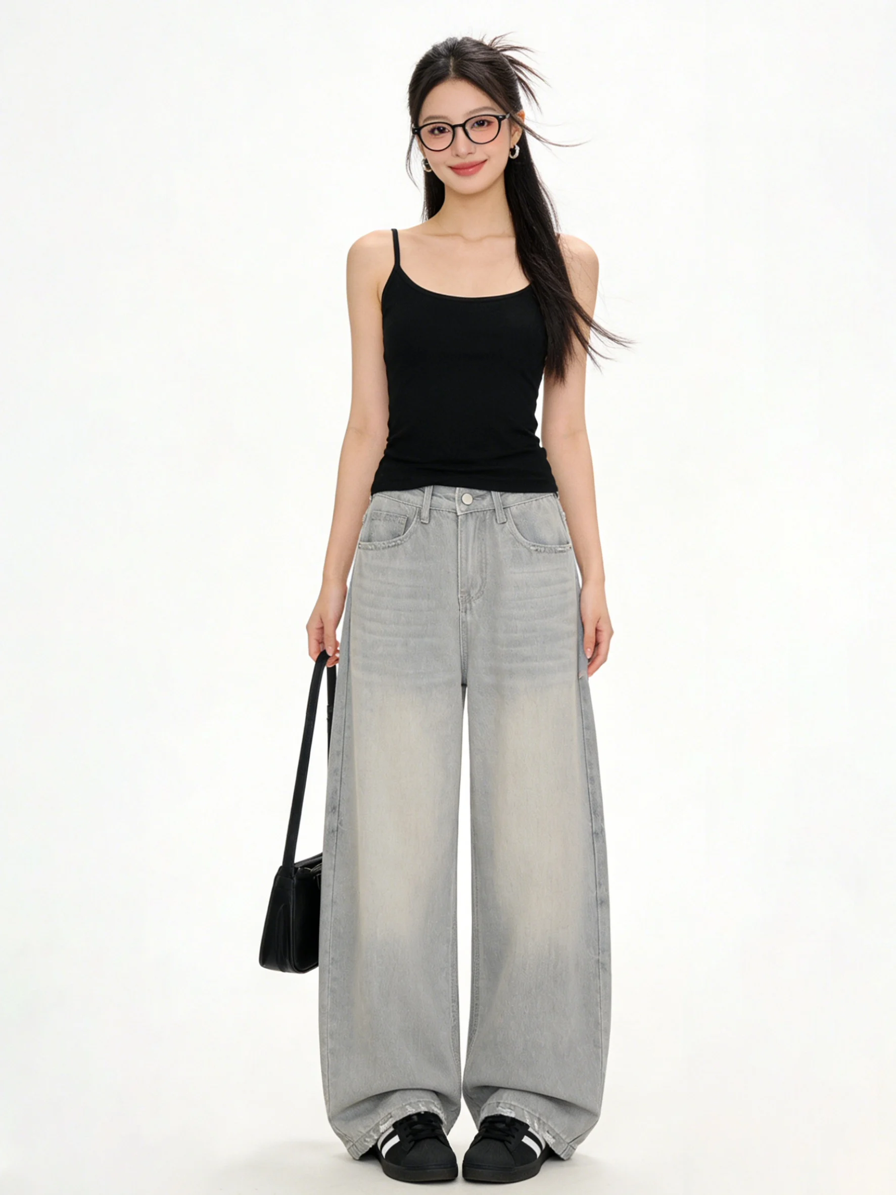 Retro High Waist Washed Denim Wide Leg Pants Loose Slimming Knife Pants American Casual Long Pants Spring New Style
Retro High Waist Washed Denim Wide Leg Pants Loose Slimming Knife Pants American Casual Long Pants Spring New Style