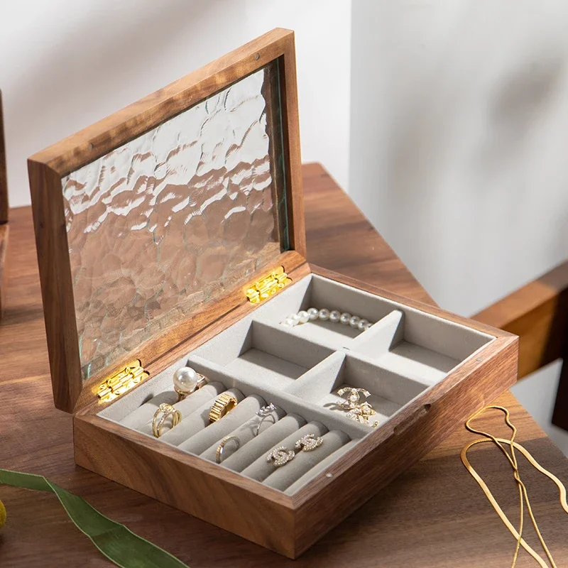 Black walnut wooden jewelry box storage box small exquisite box necklace ring wedding gift portable
Black walnut wooden jewelry box storage box small exquisite box necklace ring wedding gift portable
