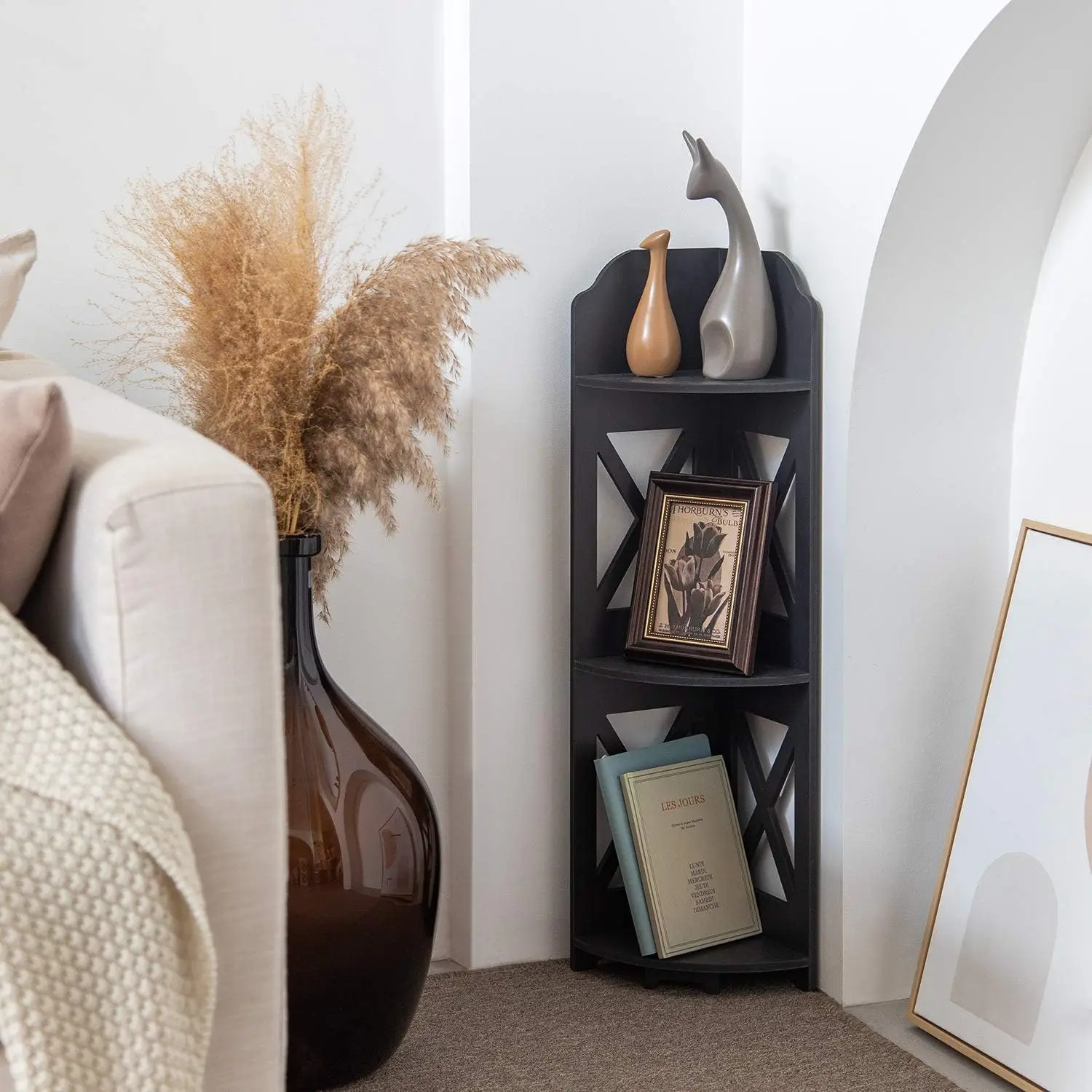 Corner Table Great for Small Tiny Space Perfectly, Corner Bathroom Shelf Fit for Toilet Paper Storage, Black
Corner Table Great for Small Tiny Space Perfectly, Corner Bathroom Shelf Fit for Toilet Paper Storage, Black