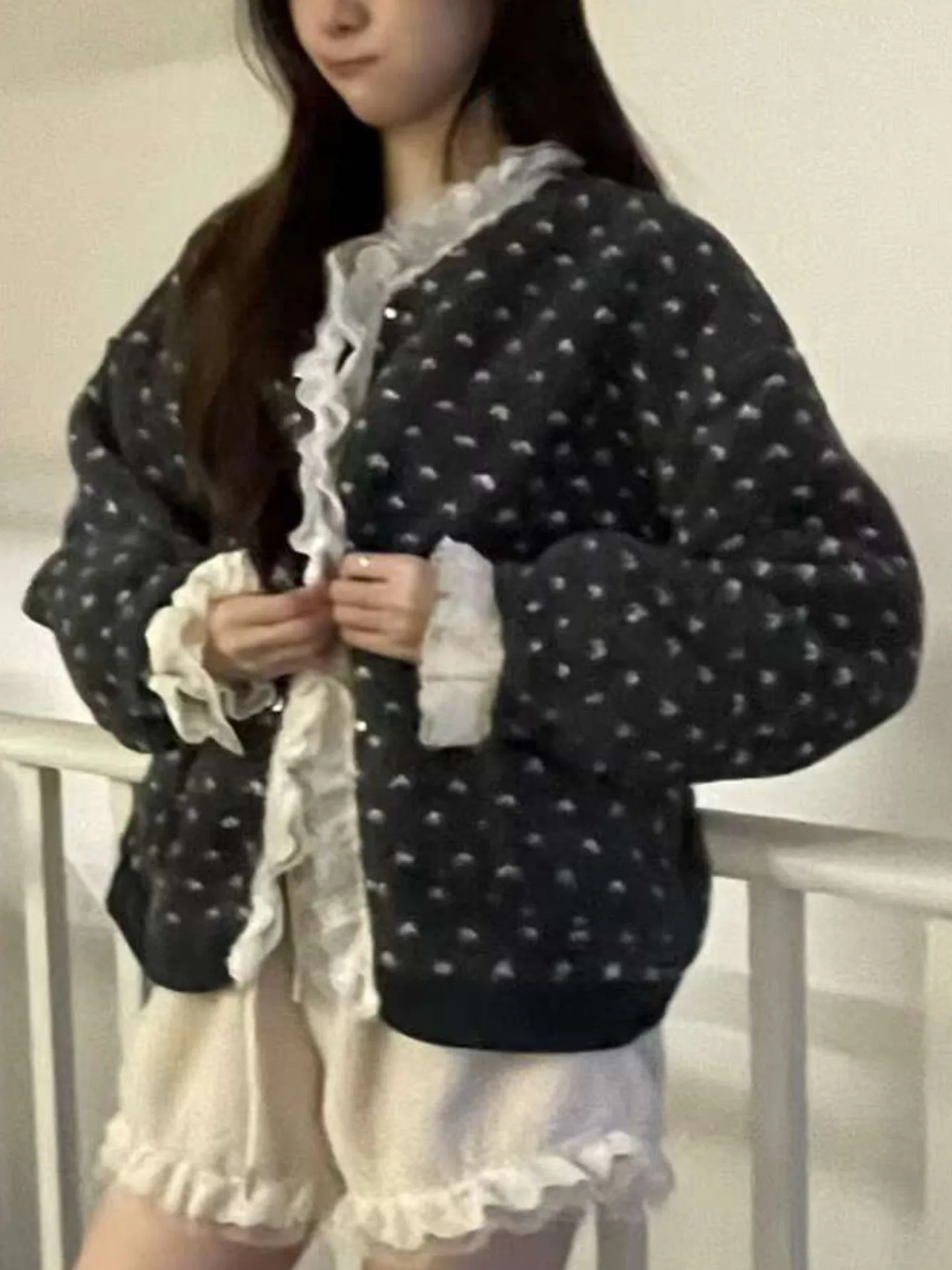 Fre Floral Lace Trim Fce Jaet Women's Winter New Sle Double ket Cotton Top Splicing Plaid Outerwear Commute Sle
Fre Floral Lace Trim Fce Jaet Women's Winter New Sle Double ket Cotton Top Splicing Plaid Outerwear Commute Sle