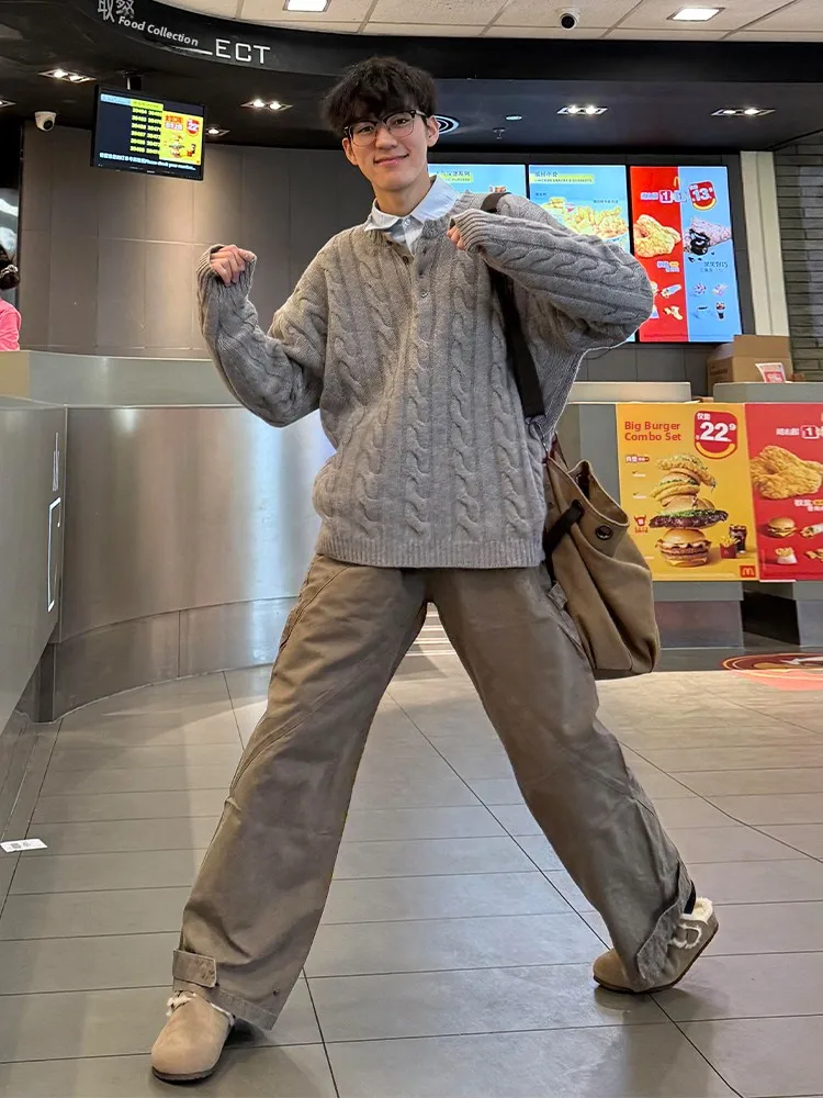 ay Knitted Henry Collar Sweater Men's Winter Twist Flower Inner Wear Loose Fit Long Sve Casual Sle Knitwear
ay Knitted Henry Collar Sweater Men's Winter Twist Flower Inner Wear Loose Fit Long Sve Casual Sle Knitwear