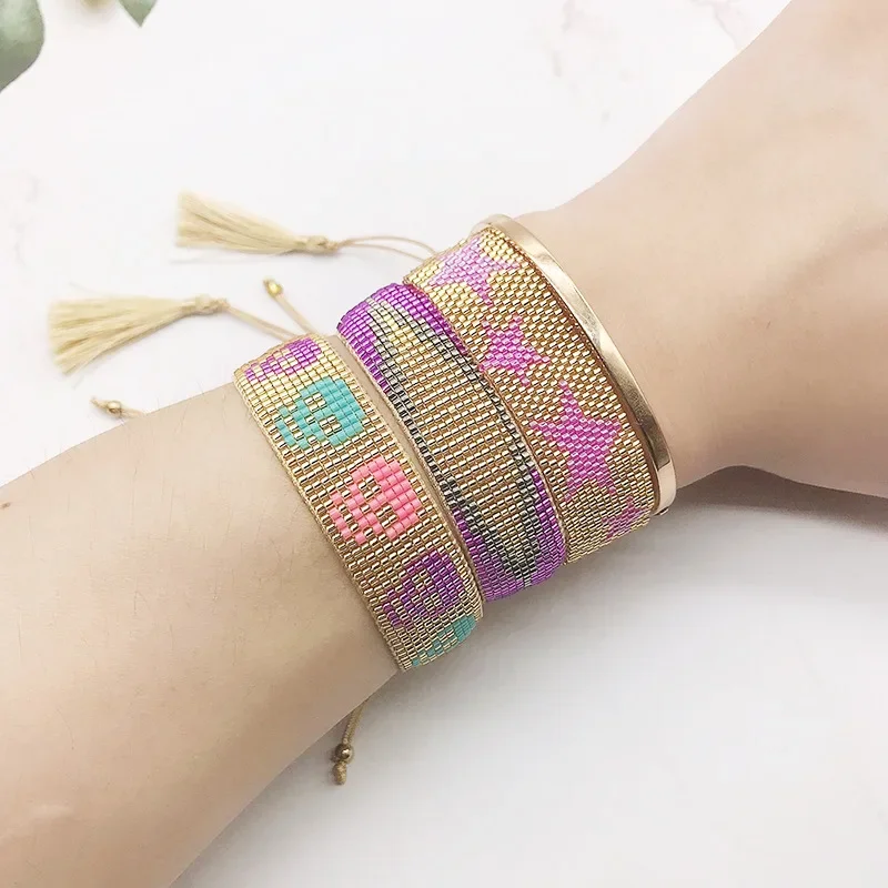 Rice bead bracelet Skull Originality Design Fashion Five-pointed star Geometry Hand knitting Bohemia Simple Beaded bracelet set
Rice bead bracelet Skull Originality Design Fashion Five-pointed star Geometry Hand knitting Bohemia Simple Beaded bracelet set