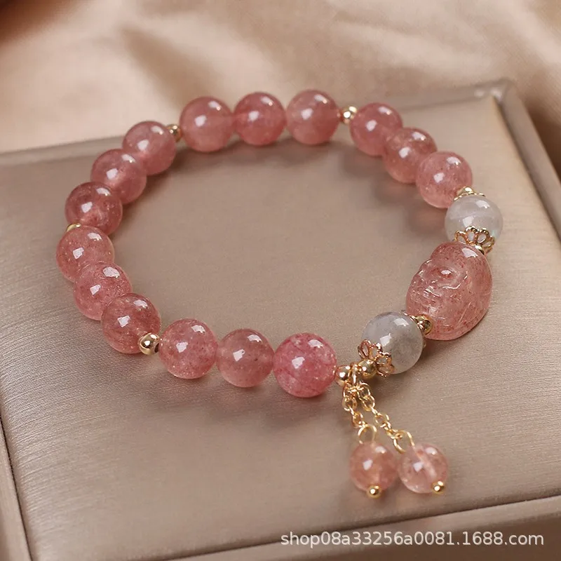 Natural Strawberry Crystal Pixiu Bracelet for Women Gray Moonstone Beaded Bracelet Attract Romance and Wealth 2026 Gifts
Natural Strawberry Crystal Pixiu Bracelet for Women Gray Moonstone Beaded Bracelet Attract Romance and Wealth 2026 Gifts