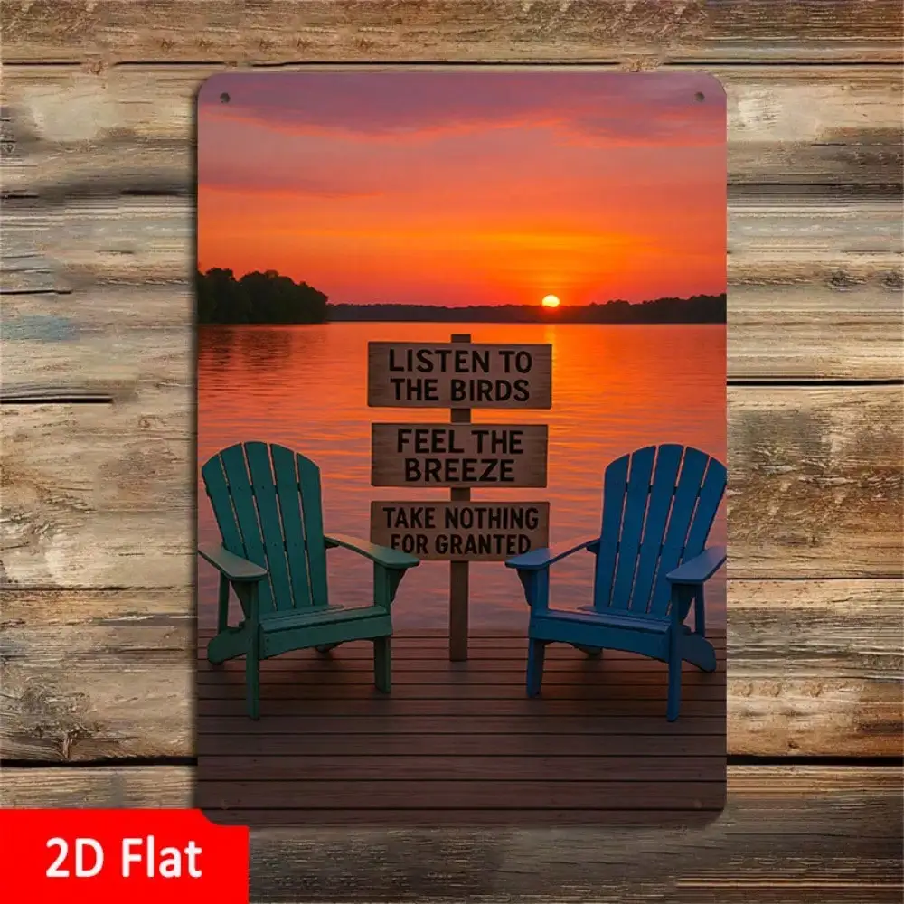 1PC Tin Sign - Lakeside Sunset Wall Art 8x12", Serene Scene with Chairs, Home Decor for Living Room/Bedroom, Housewarming Gift
1PC Tin Sign - Lakeside Sunset Wall Art 8x12", Serene Scene with Chairs, Home Decor for Living Room/Bedroom, Housewarming Gift