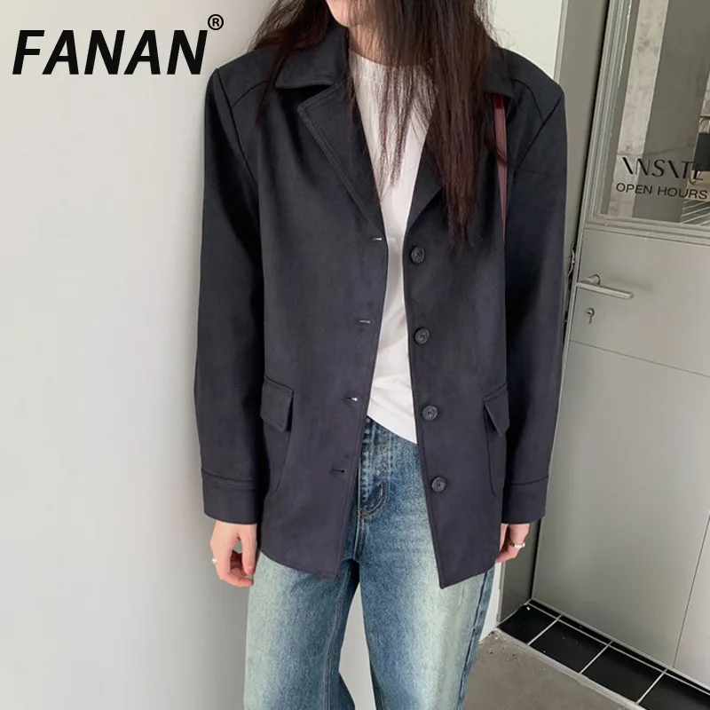 FANAN Vintage Fit Blazers For Women Lapel Single Breasted Solid Minimalism Jackets Female Coats Fashion Clothing 2025 Summer New
FANAN Vintage Fit Blazers For Women Lapel Single Breasted Solid Minimalism Jackets Female Coats Fashion Clothing 2025 Summer New