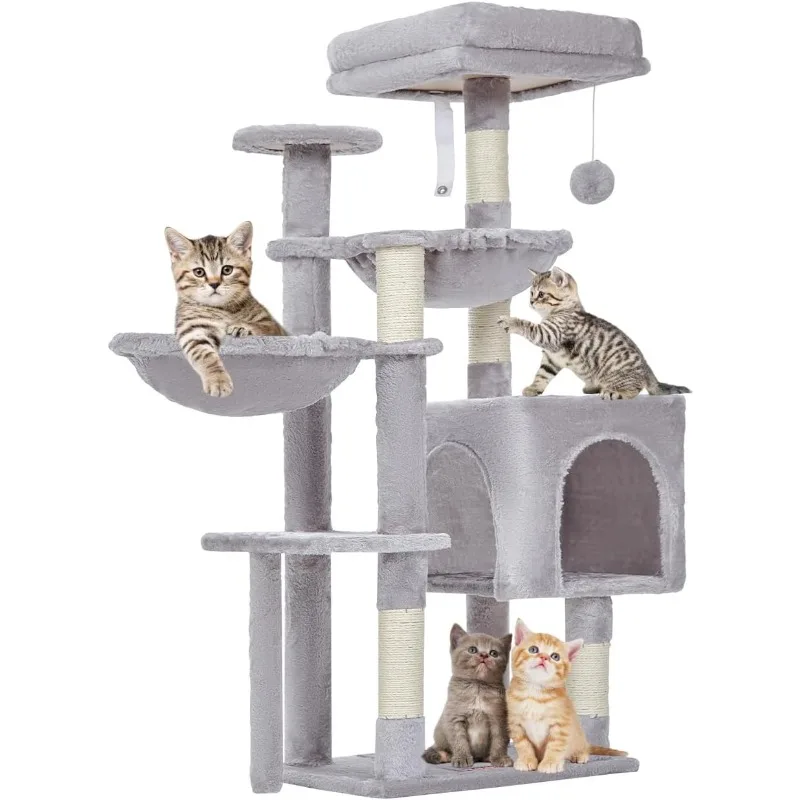 Cat Tree, 39.4-Inch Cat Tower for Indoor Cats,Suitable for Kittens,Plush Cat Condo with 5 Scratching Posts,Plush Perch,2 Hammock
Cat Tree, 39.4-Inch Cat Tower for Indoor Cats,Suitable for Kittens,Plush Cat Condo with 5 Scratching Posts,Plush Perch,2 Hammock
