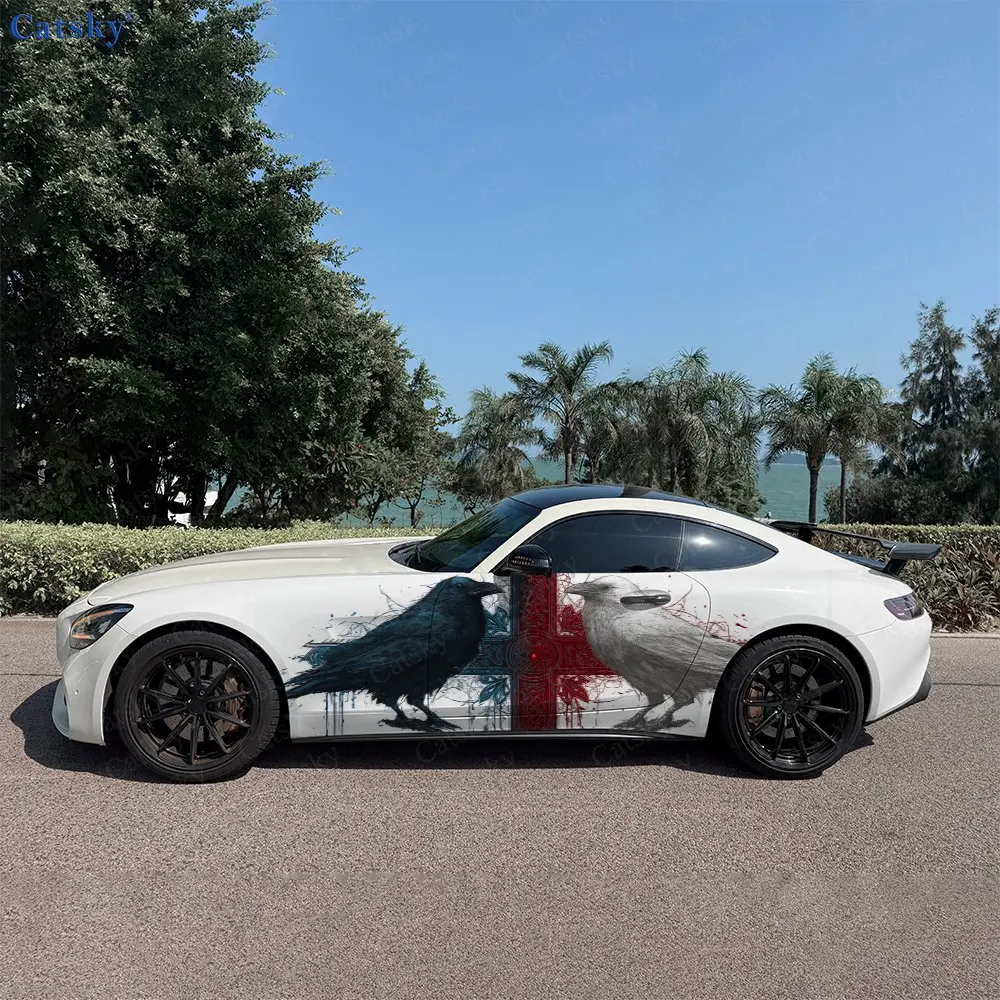 2pcs Crow with Red Tribal Cross Car Side Wraps, Self-Adhesive PVC Waterproof & Scratch-Resistant Stickers, Car Accessory Gift
2pcs Crow with Red Tribal Cross Car Side Wraps, Self-Adhesive PVC Waterproof & Scratch-Resistant Stickers, Car Accessory Gift