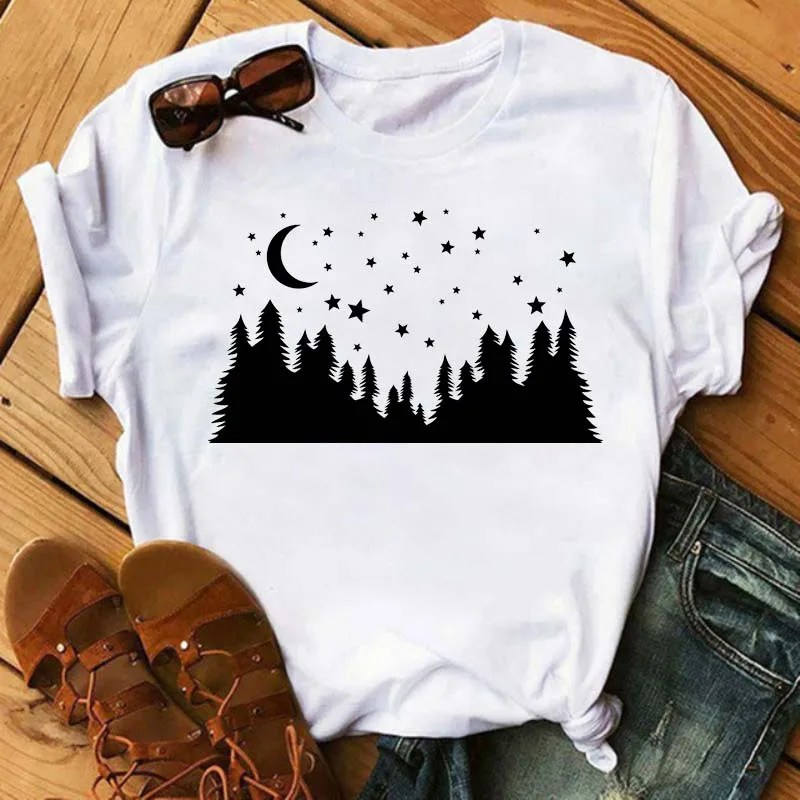 New Women T Shirt Moon Star Print Female's Tops Harajuku 90s Aesthetic Tops Tees T-shirts for Women Drop Shipping Girls Clothes
New Women T Shirt Moon Star Print Female's Tops Harajuku 90s Aesthetic Tops Tees T-shirts for Women Drop Shipping Girls Clothes