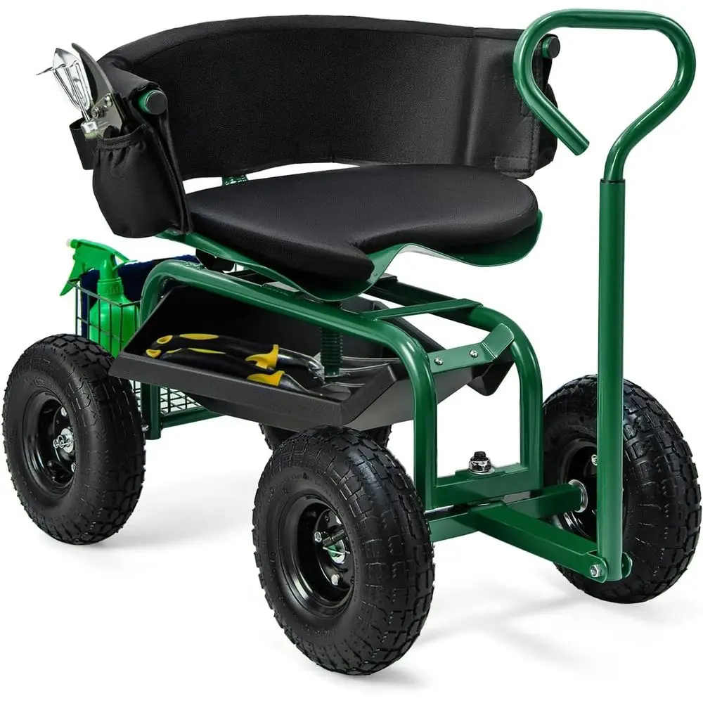 Adjustable 360° Swivel Rolling Garden Seat with Tool Tray, Storage Basket, and Extendable Handle
Adjustable 360° Swivel Rolling Garden Seat with Tool Tray, Storage Basket, and Extendable Handle