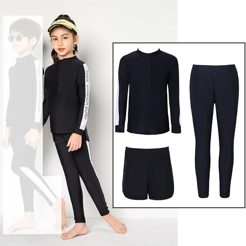 Girls/Boys Three Piece Rash Guard Swimsuits Kids Long Sleeve Sunsuit Swimwear Sets Bathing Suit Full Body Zip Up Shirt+Leggings
Girls/Boys Three Piece Rash Guard Swimsuits Kids Long Sleeve Sunsuit Swimwear Sets Bathing Suit Full Body Zip Up Shirt+Leggings