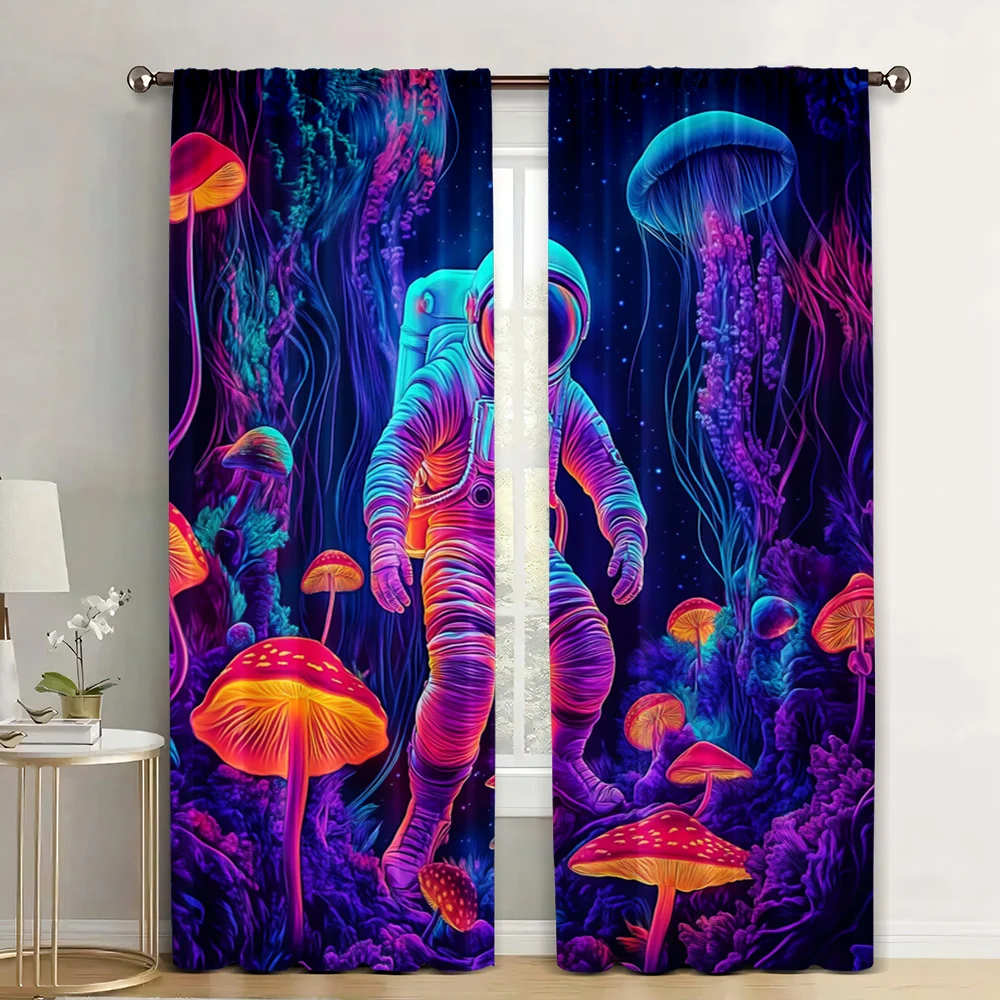 2Pcs Jellyfish Pattern Window Curtain Cartoon Astronaut Curtain For Bedroom Decor Boho Style Jellyfish Window Treatments
2Pcs Jellyfish Pattern Window Curtain Cartoon Astronaut Curtain For Bedroom Decor Boho Style Jellyfish Window Treatments