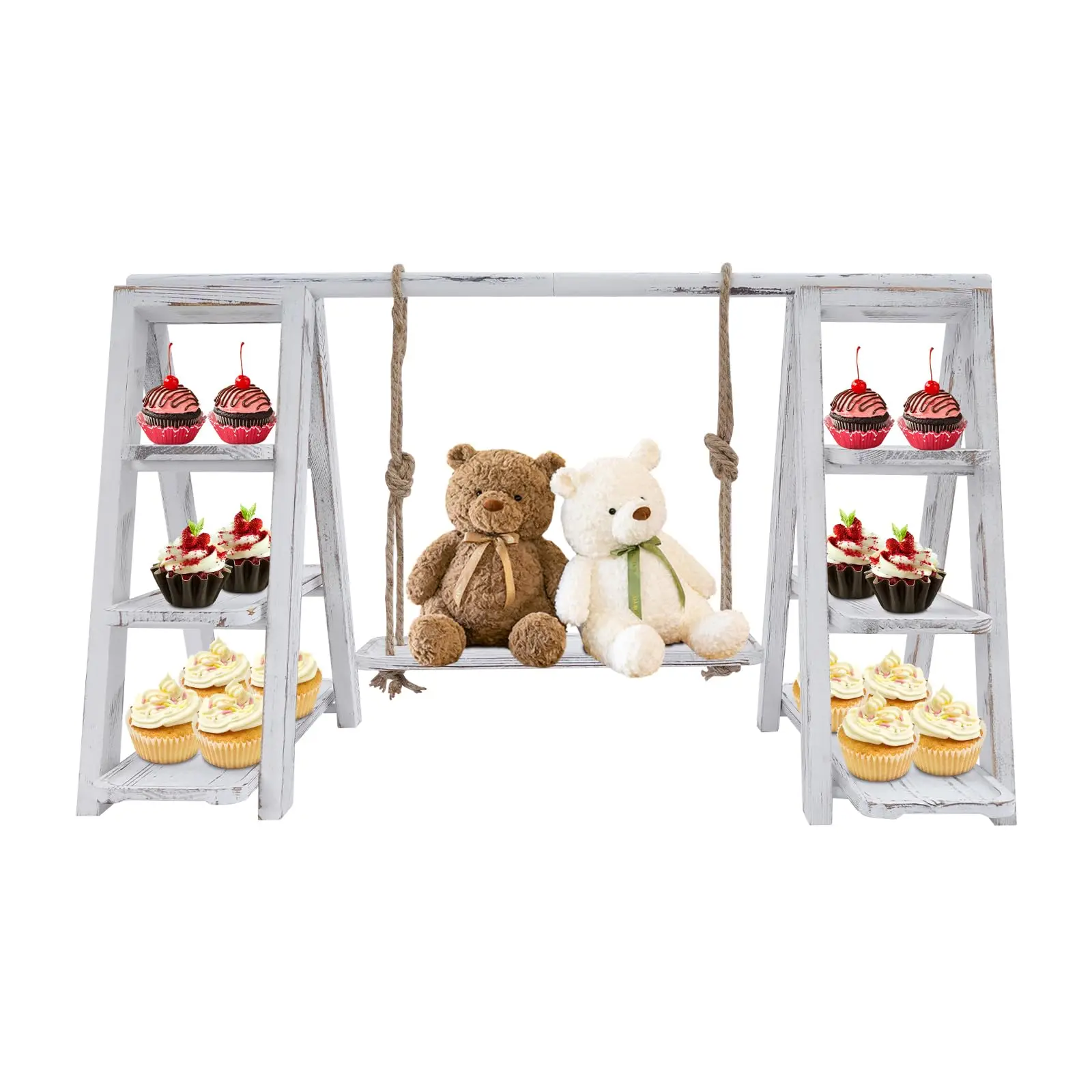 3 Tier Wooden Cupcake Stand with Swing Decoration,Erving Tray Ladder Stand, for Cake Snack Fruit Chips,食品 Display Stand, for Pa
3 Tier Wooden Cupcake Stand with Swing Decoration,Erving Tray Ladder Stand, for Cake Snack Fruit Chips,食品 Display Stand, for Pa