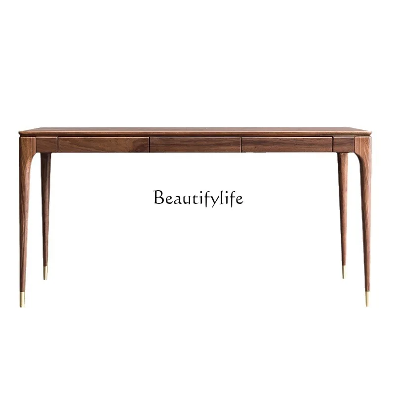 North American black walnut long dining table, solid wood modern simplicity
North American black walnut long dining table, solid wood modern simplicity