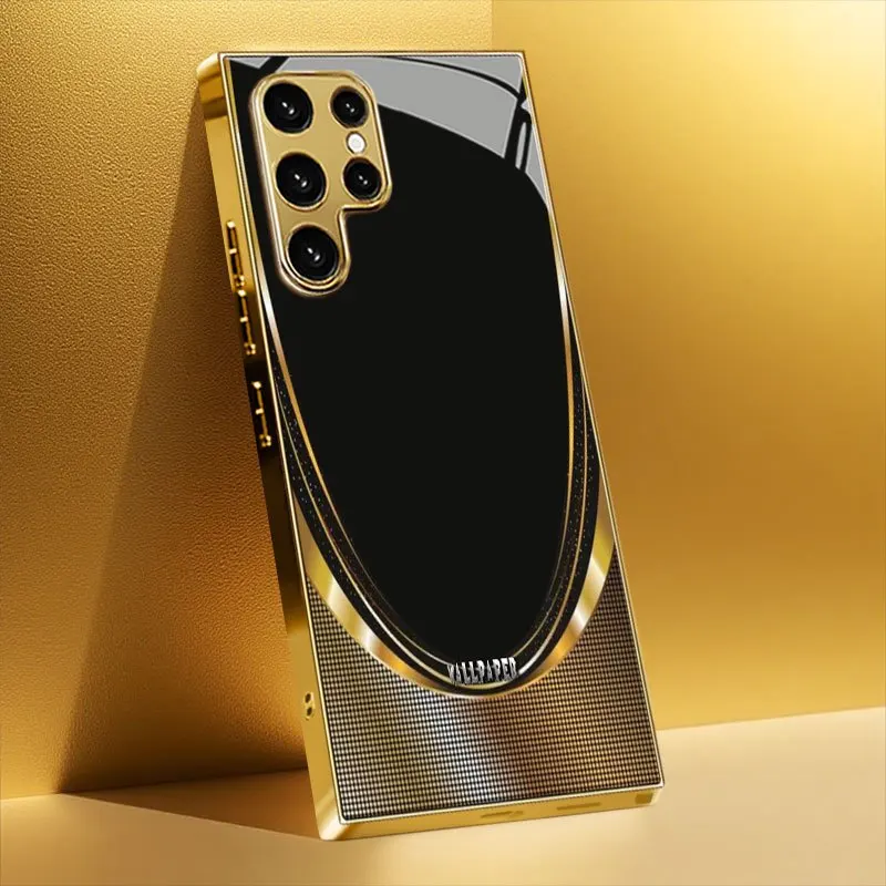 Durable Glossy Gold Trim Glass phone case mobile phones fashion phone cases for Samsung Galaxy S26 S25 S24 S23 S22 FE,Ultra,Plus
Durable Glossy Gold Trim Glass phone case mobile phones fashion phone cases for Samsung Galaxy S26 S25 S24 S23 S22 FE,Ultra,Plus