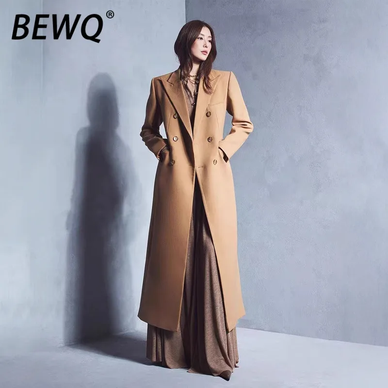 BEWQ Fashion Women's Trench Coat Lapel Double Breasted Loose Solid Color Office Lady Overcoat 2025 Autumn Winter New
BEWQ Fashion Women's Trench Coat Lapel Double Breasted Loose Solid Color Office Lady Overcoat 2025 Autumn Winter New