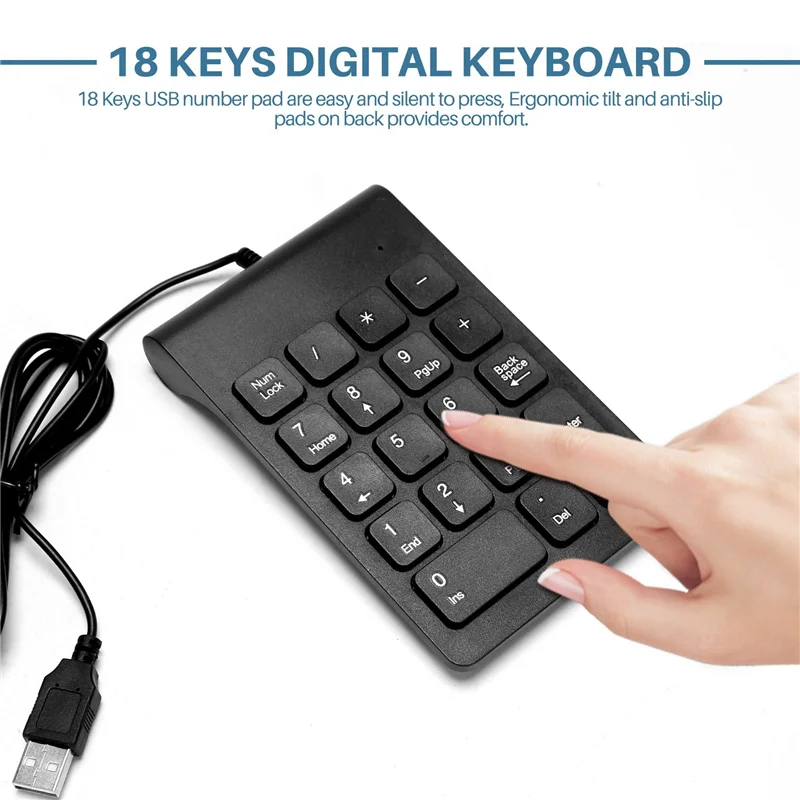 Новинка-мини-USB-проводная цифровая клавиатура Numpad 18-клавишная цифровая клавиатура для бухгалтерского учета, ноутбука, Windows, Android, ноутбука, планшетов
Новинка-мини-USB-проводная цифровая клавиатура Numpad 18-клавишная цифровая клавиатура для бухгалтерского учета, ноутбука, Windows, Android, ноутбука, планшетов