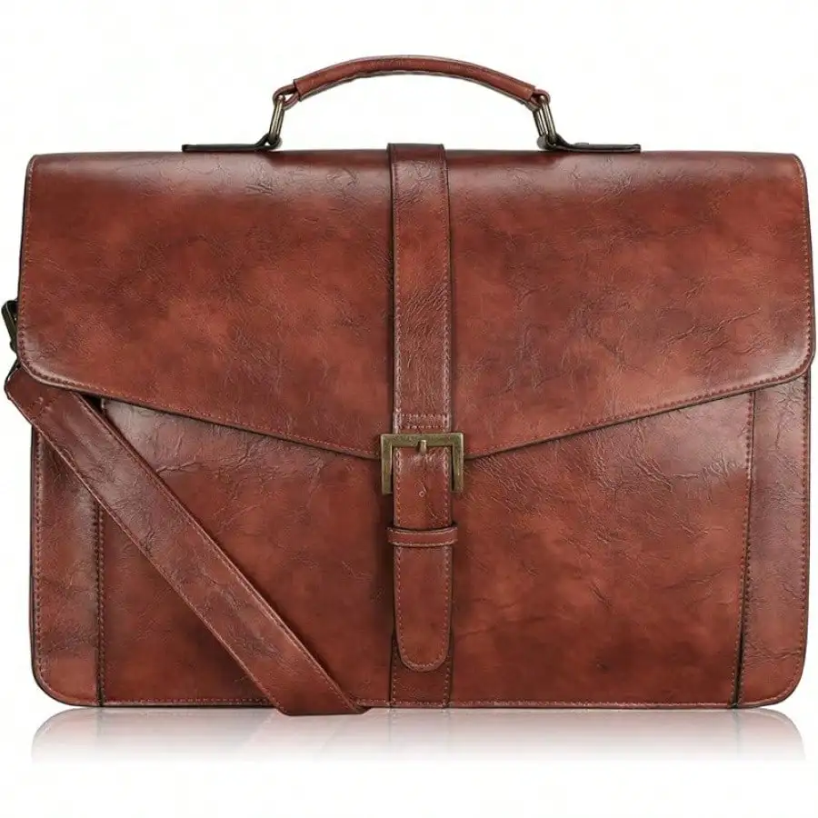 Men's 15.6 Inch Leather Laptop Messenger Bag Office Business Travel, Professional Computer Briefcase Portfolios, Vintage Brown
Men's 15.6 Inch Leather Laptop Messenger Bag Office Business Travel, Professional Computer Briefcase Portfolios, Vintage Brown