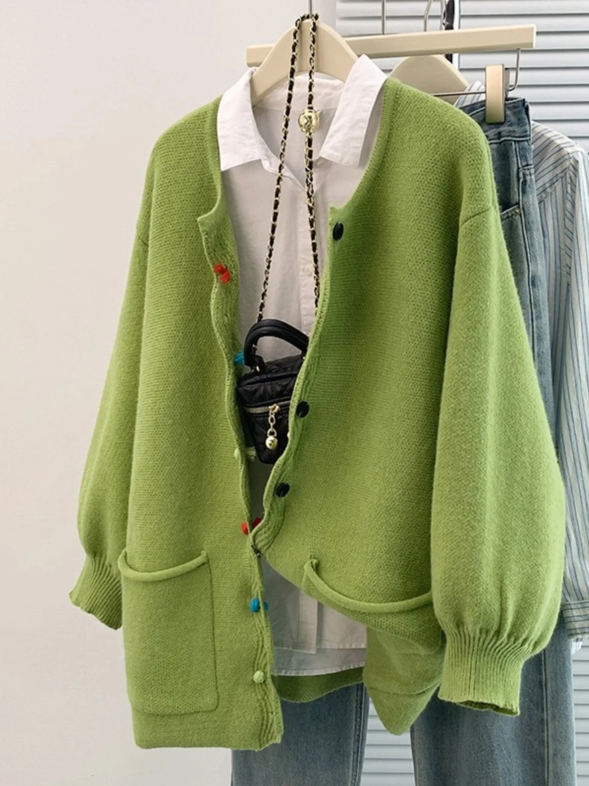 Dopamine Green Knitted Sweater Coat Women's Large Size Spring New Style Button Mid-Length Knitted Open Cardigan
Dopamine Green Knitted Sweater Coat Women's Large Size Spring New Style Button Mid-Length Knitted Open Cardigan