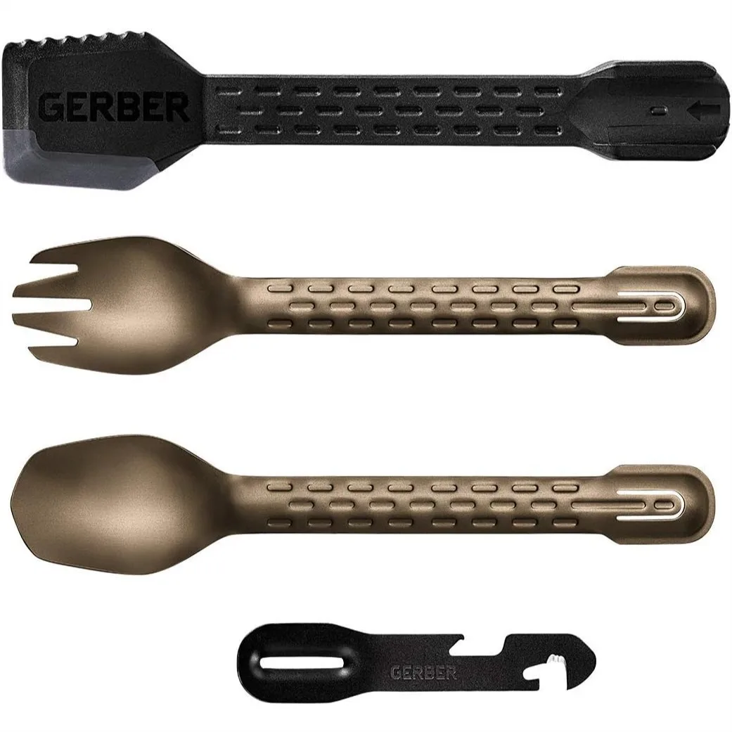 Camping Utensils Set for Outdoor Cooking, Cutlery with Fork, Spoon, Tongs, Spatula and Multi-Tool, Burnt Bronze
Camping Utensils Set for Outdoor Cooking, Cutlery with Fork, Spoon, Tongs, Spatula and Multi-Tool, Burnt Bronze