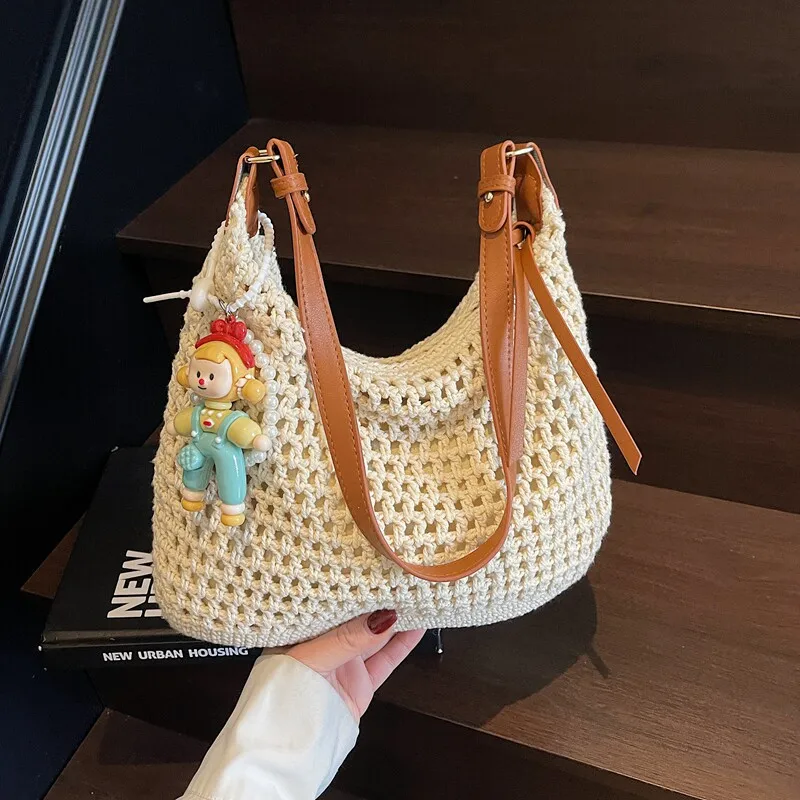 Handmade Cotton Woven Crossbody Bag for Women Summer 2026 New Casual Commuter Female Shoulder Bag Seaside Vacation Beach Bag
Handmade Cotton Woven Crossbody Bag for Women Summer 2026 New Casual Commuter Female Shoulder Bag Seaside Vacation Beach Bag