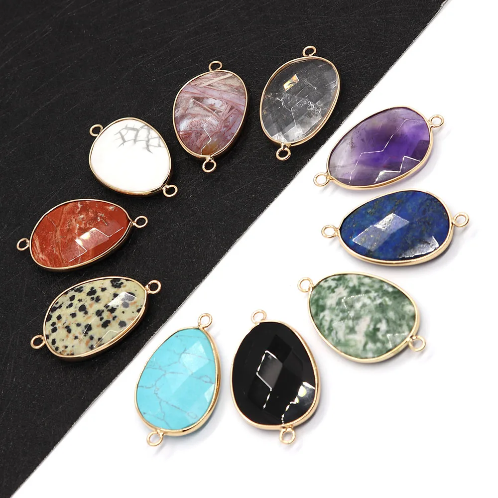 Natural Stone Irregular Crystal Double Hole Pendant 22x38mm Connector Charm Agate DIY Necklace Earring Fashion Jewelry Accessory
Natural Stone Irregular Crystal Double Hole Pendant 22x38mm Connector Charm Agate DIY Necklace Earring Fashion Jewelry Accessory