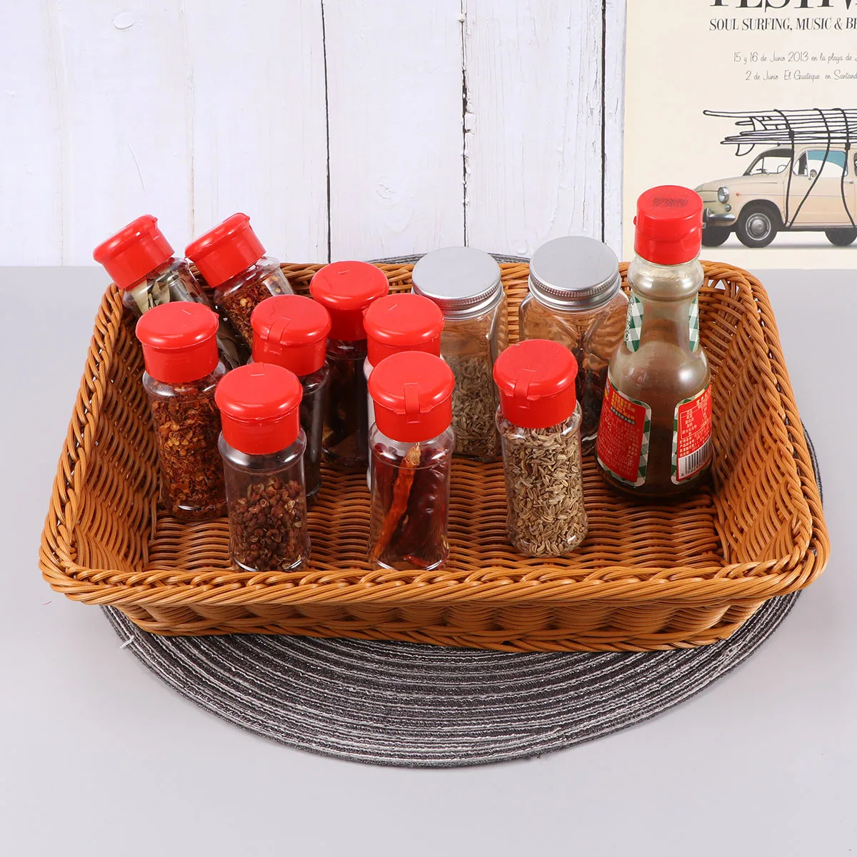 Plastic Rattan Woven Basket 40x30x8cm Khaki Desktop Container for Food Fruit Vegetable Storage Woven Basket Desktop Organizer
Plastic Rattan Woven Basket 40x30x8cm Khaki Desktop Container for Food Fruit Vegetable Storage Woven Basket Desktop Organizer