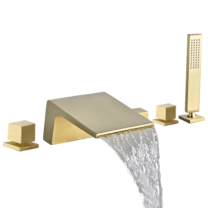 Hot and cold bathtub side faucet waterfall outlet bathroom household laskin shower shower set four-piece set
Hot and cold bathtub side faucet waterfall outlet bathroom household laskin shower shower set four-piece set