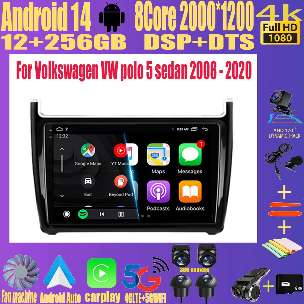 Автомобильный радиоприемник Android 14 Carplay 4G + Wi-Fi для Volkswagen VW polo 5 седан 2008-2020, мультимедийный плеер, стерео GPS, 2 Din DVD, головное устройство
Автомобильный радиоприемник Android 14 Carplay 4G + Wi-Fi для Volkswagen VW polo 5 седан 2008-2020, мультимедийный плеер, стерео GPS, 2 Din DVD, головное устройство