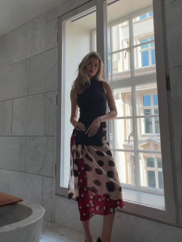 Bohemian Polka Dot Wrap Midi Skirt Women Chic Irregular Hem Layered Chiffon High Waist Skirt Summer Party Vacation Beachwear
Bohemian Polka Dot Wrap Midi Skirt Women Chic Irregular Hem Layered Chiffon High Waist Skirt Summer Party Vacation Beachwear