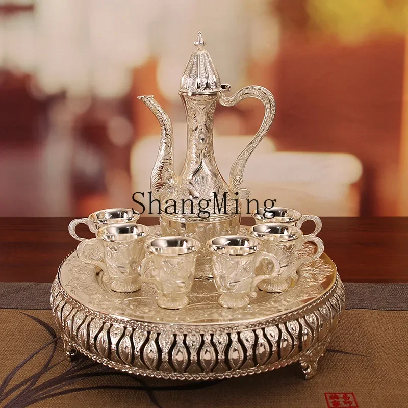 CLL luxury high-end wine set, six cups, one pot, one plate, simple hotel restaurant gift creative goblet
CLL luxury high-end wine set, six cups, one pot, one plate, simple hotel restaurant gift creative goblet
