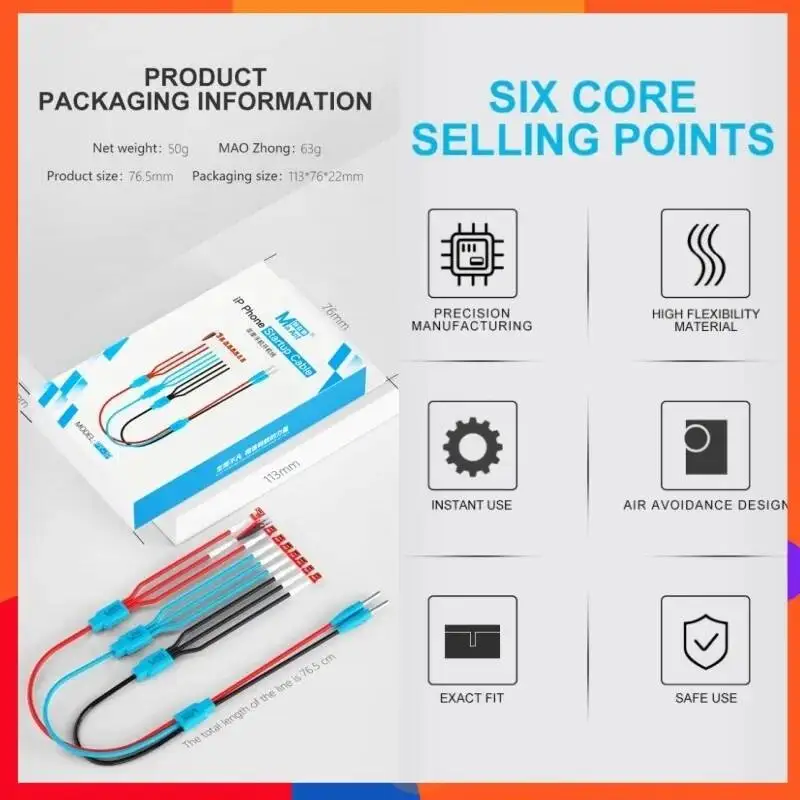 MAANT Precision Phone Boot Cable Supports All DC Power Meters for iPhone 8-17 Pro Max Logic Board Power Connection Repair Tool
MAANT Precision Phone Boot Cable Supports All DC Power Meters for iPhone 8-17 Pro Max Logic Board Power Connection Repair Tool