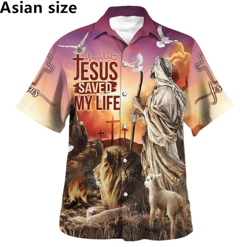 Jesus Graphic Hawaiian Shirts Mens Vintage Fashion 3D Printed Christianity Shirts Tops Summer Short Sleeves Button Blouse Shirt
Jesus Graphic Hawaiian Shirts Mens Vintage Fashion 3D Printed Christianity Shirts Tops Summer Short Sleeves Button Blouse Shirt