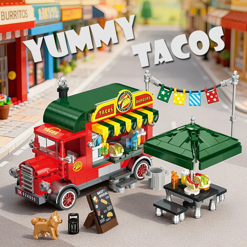 Fun Taco Truck Building Blocks Toys Mexican View Street Food Burgers Tacos Assemble Bricks Model Ornament Gifts For Kids Adults
Fun Taco Truck Building Blocks Toys Mexican View Street Food Burgers Tacos Assemble Bricks Model Ornament Gifts For Kids Adults