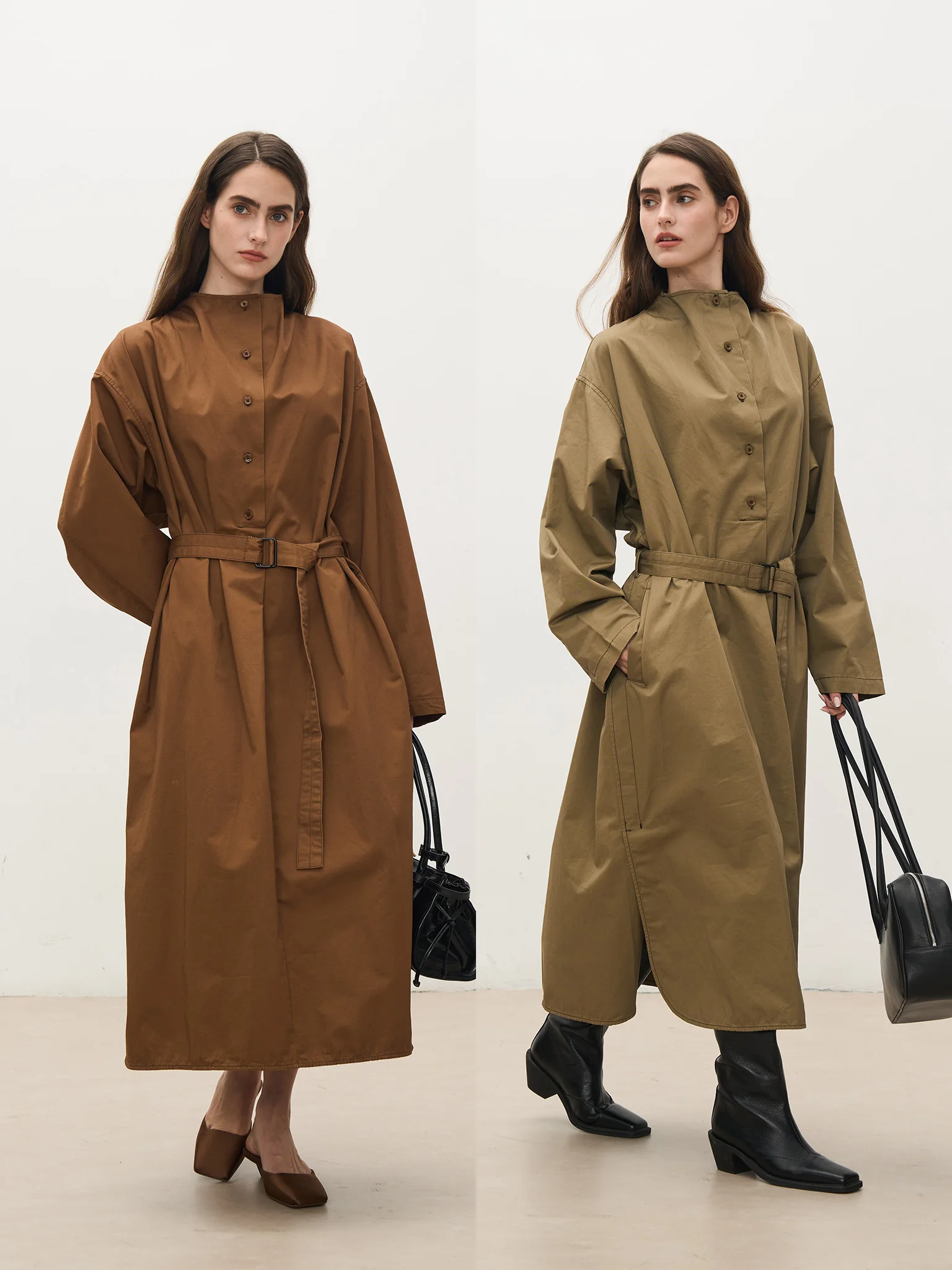 Ele Loose Long Waist-Cinched Windbreaker Sle Dr Stand Collar Comfortable Fit Women's Cotton Autumn Faion Dr
Ele Loose Long Waist-Cinched Windbreaker Sle Dr Stand Collar Comfortable Fit Women's Cotton Autumn Faion Dr