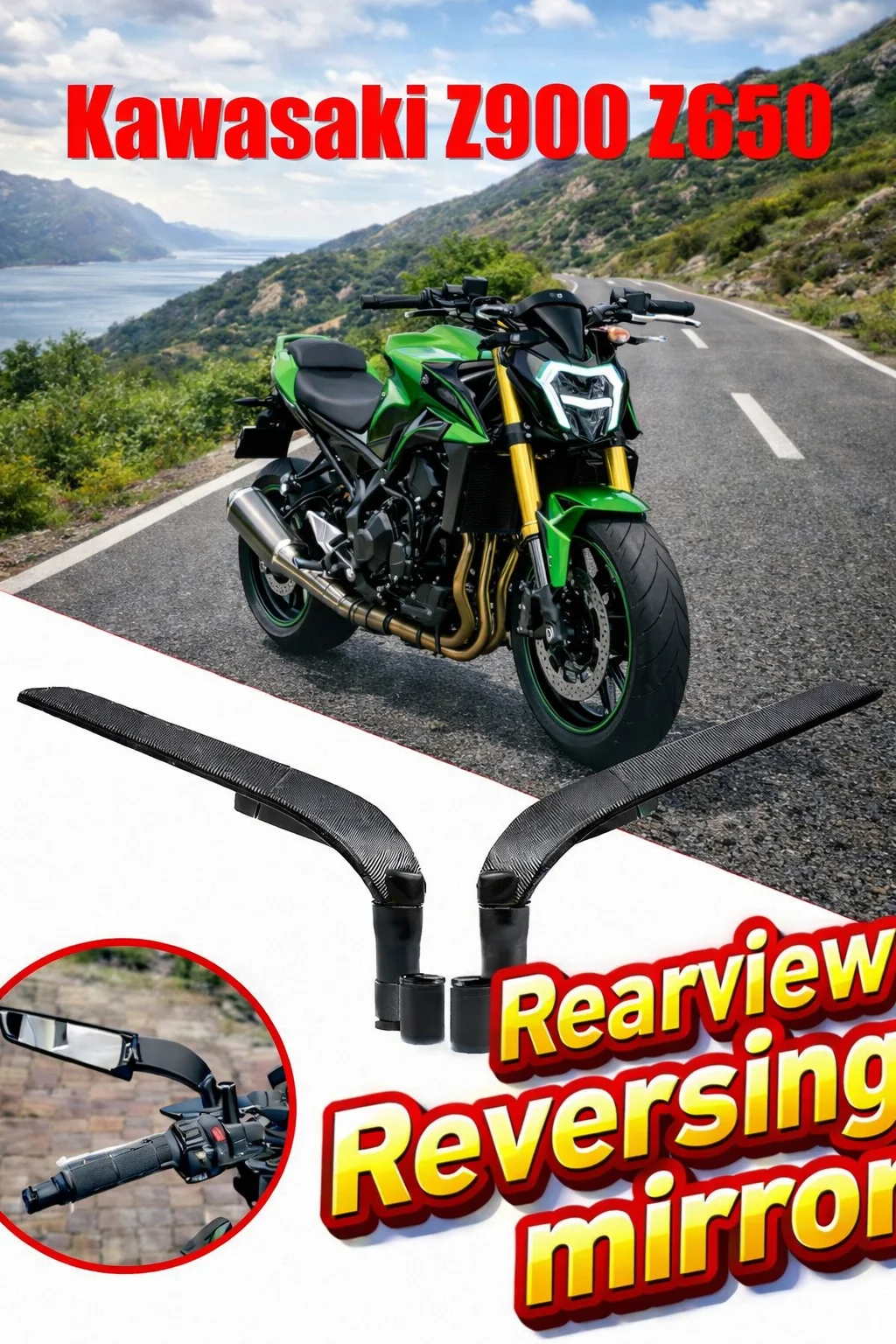 For Kawasaki Z900 Z650 2021 2022 2023 Motorcycle Mirrors Stealth Winglets Mirror Kits Adjustable Mirrors Motorcycle Wing Mirrors
For Kawasaki Z900 Z650 2021 2022 2023 Motorcycle Mirrors Stealth Winglets Mirror Kits Adjustable Mirrors Motorcycle Wing Mirrors