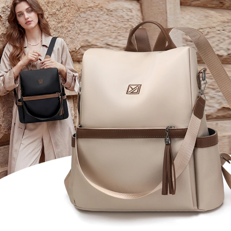 New Anti-theft Women Backpack with Tassel Waterproof Nylon Daypack Color Block Casual Travel Shoulder Bag Ladies Daily Rucksack
New Anti-theft Women Backpack with Tassel Waterproof Nylon Daypack Color Block Casual Travel Shoulder Bag Ladies Daily Rucksack